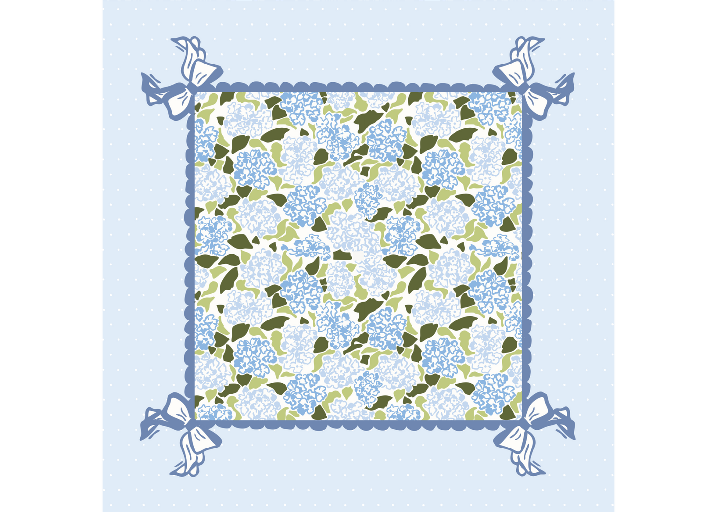 Hydrangea Mahjong Playing Mat (PRE-ORDER)