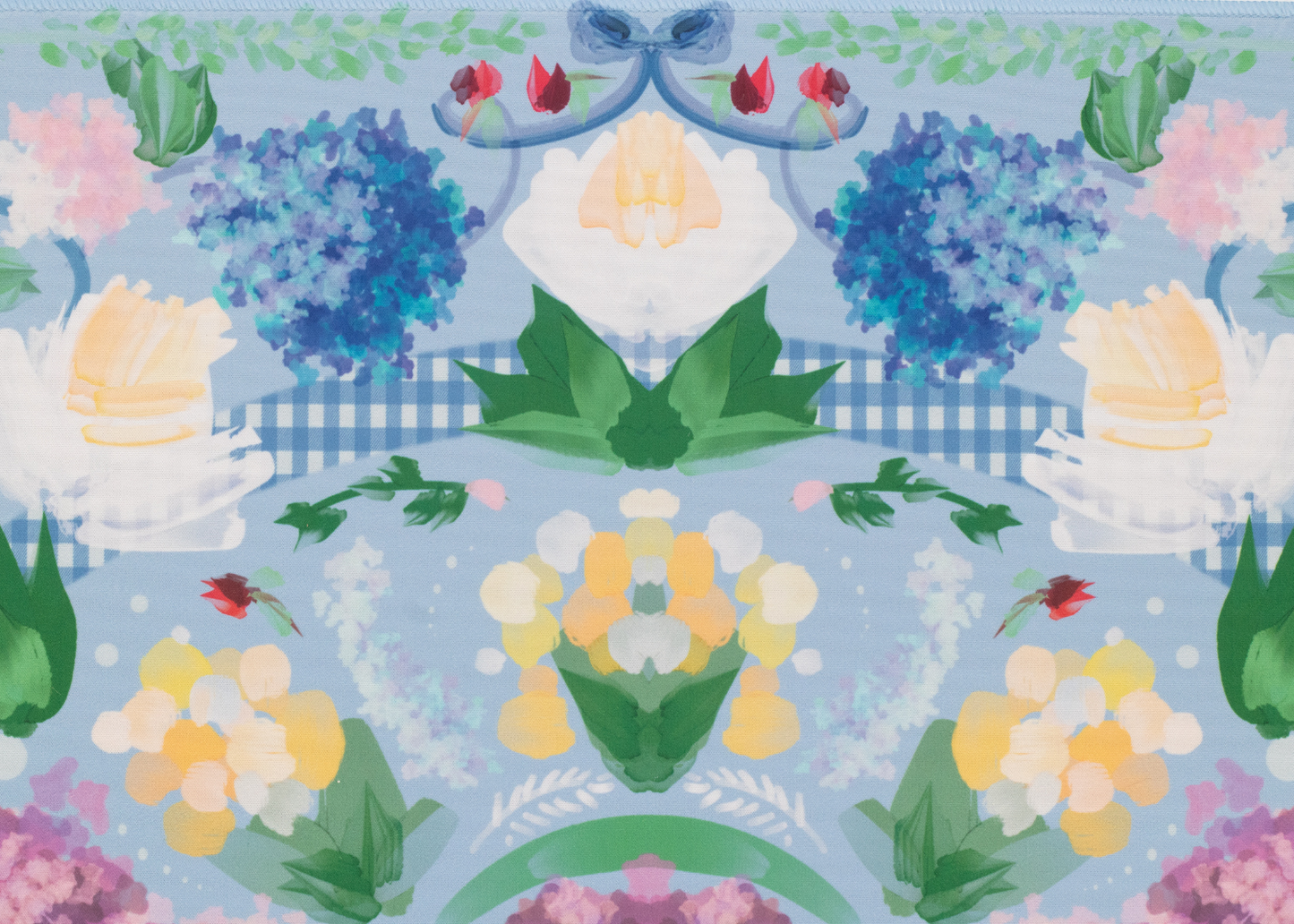 Powder Blue Garden Party Mahjong Playing Mat