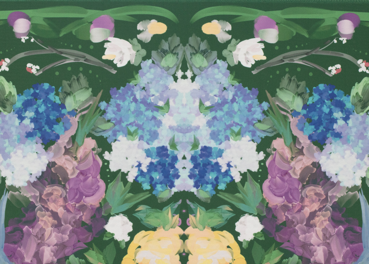 Deep Green Garden Party Mahjong Playing Mat