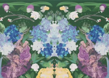 Deep Green Garden Party Mahjong Playing Mat