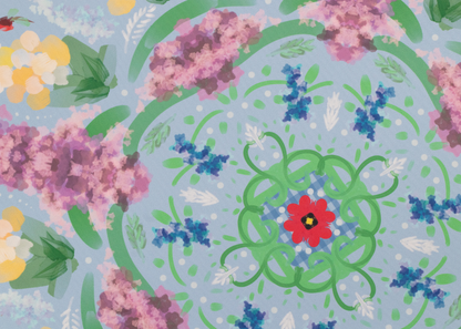 Powder Blue Garden Party Mahjong Playing Mat