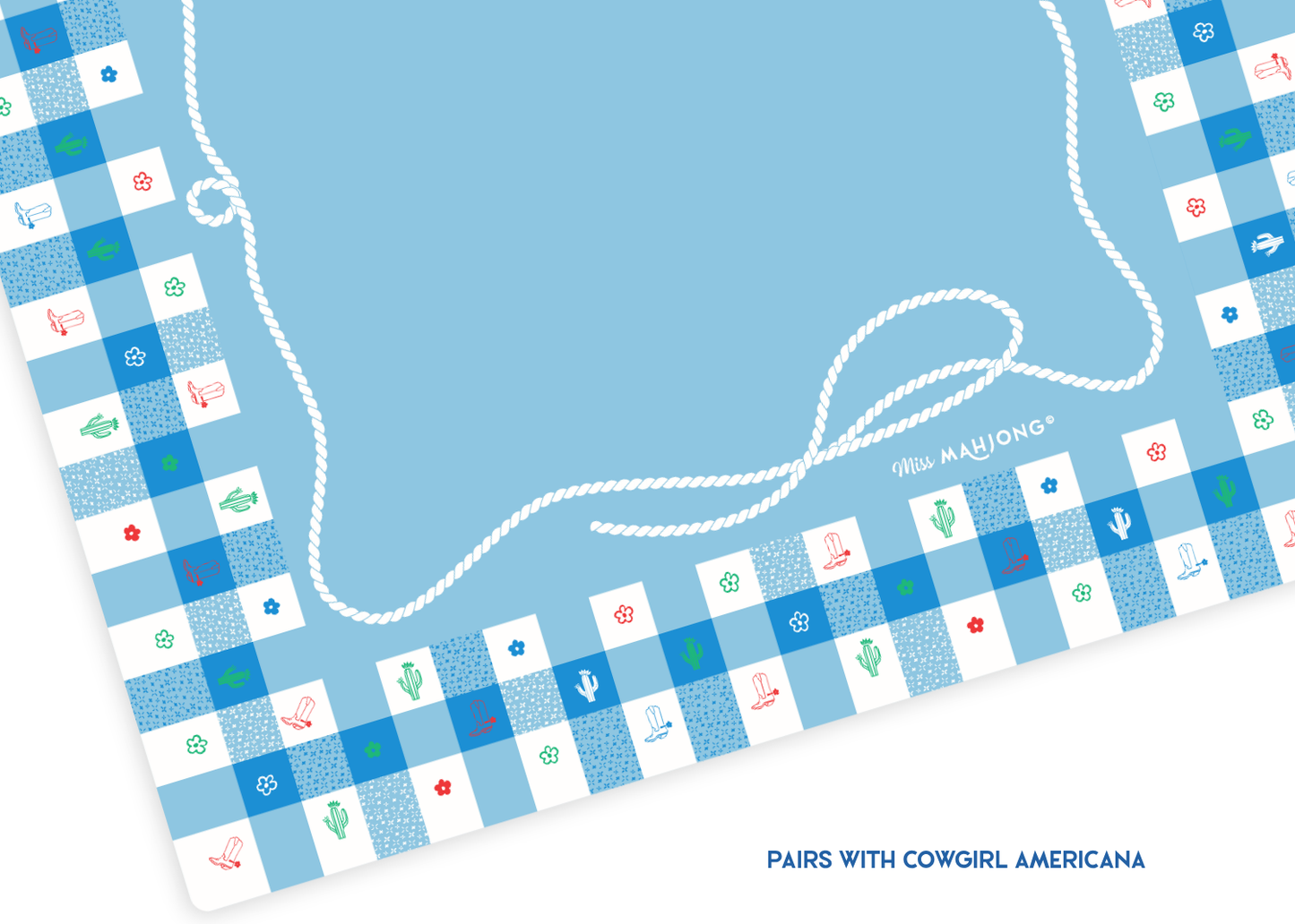 Gingham Mahjong Playing Mat