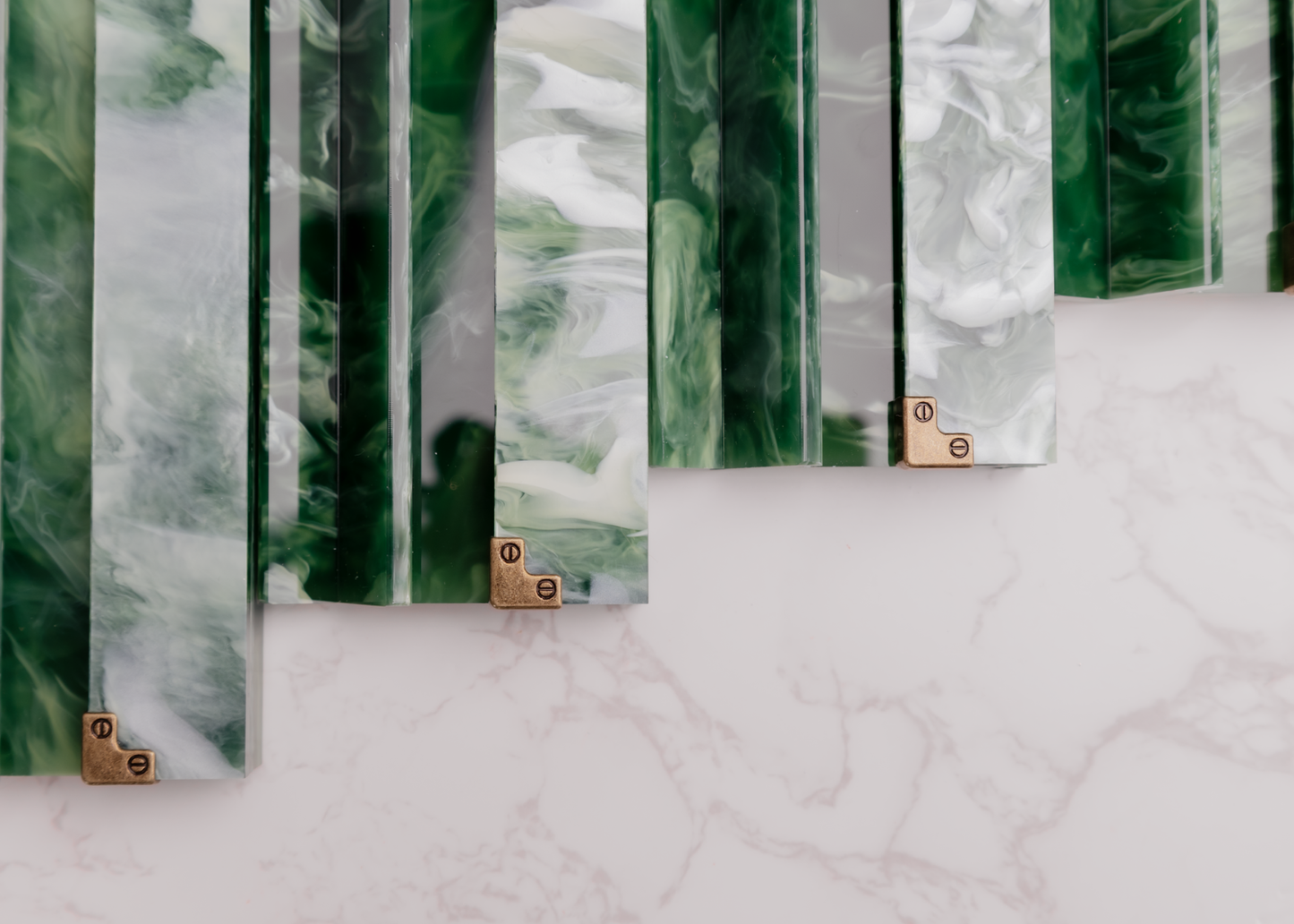 Jade and Brass Acrylic Racks