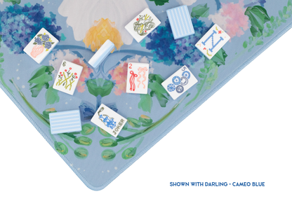 Powder Blue Garden Party Mahjong Playing Mat