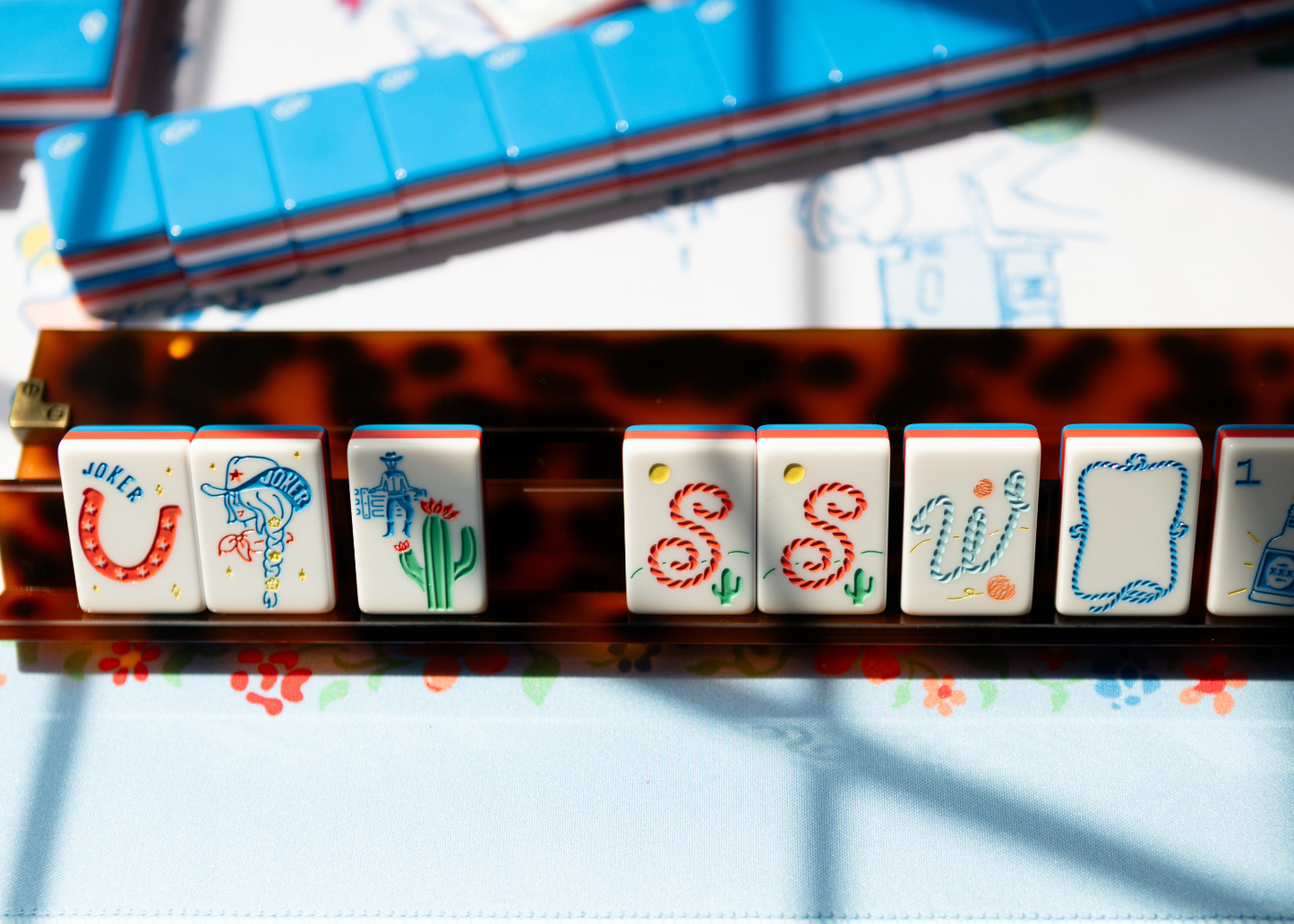 Miss Cowgirl Americana: Mahjong Tile Set
