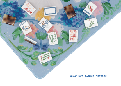 Powder Blue Garden Party Mahjong Playing Mat