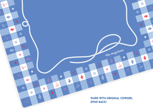 Gingham Cornflower Mahjong Playing Mat