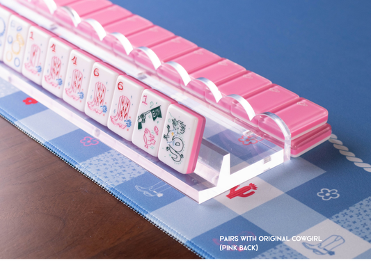 Gingham Cornflower Mahjong Playing Mat