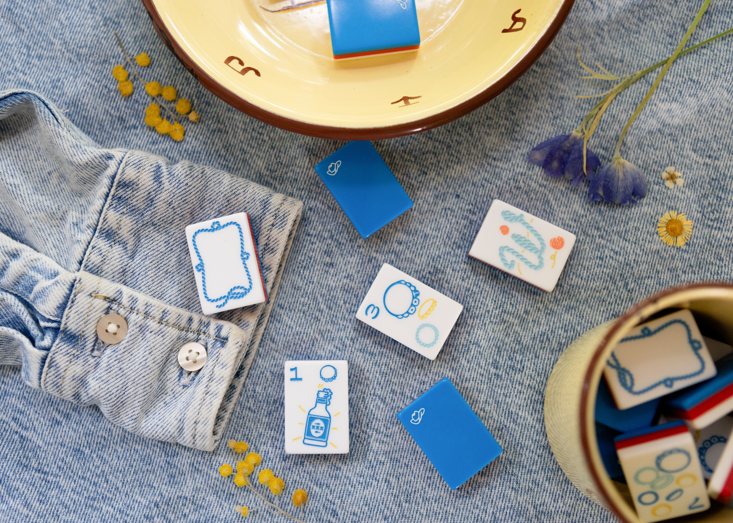 Miss Cowgirl Americana: Mahjong Tile Set