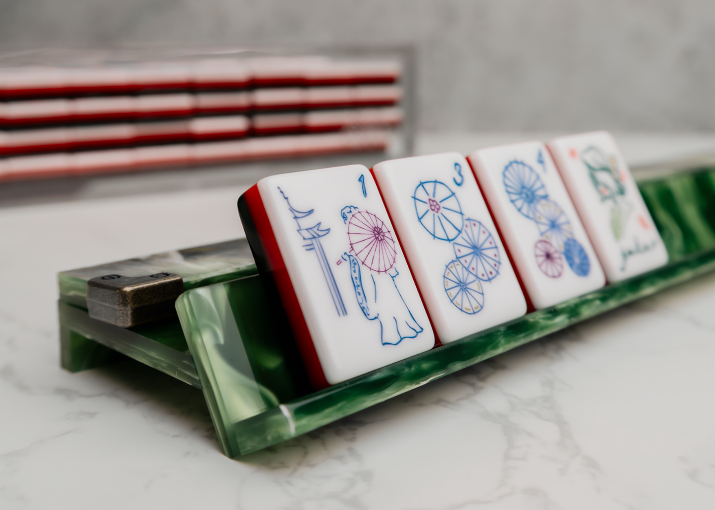 Jade and Brass Acrylic Racks