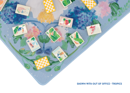 Powder Blue Garden Party Mahjong Playing Mat