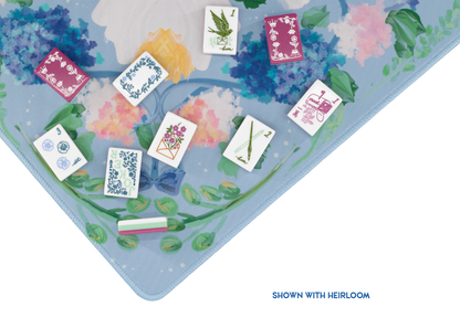 Powder Blue Garden Party Mahjong Playing Mat