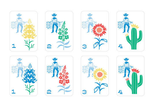 Cowgirl Americana Numbered Flower Tiles