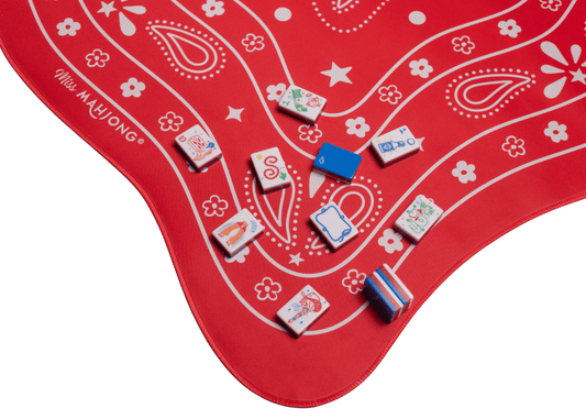 Bandit Mahjong Playing Mat - Poppy Red