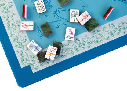 Cherry Blossom Mahjong Playing Mat in Malachite [PRE-ORDER]