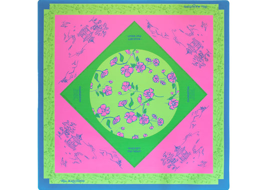 Cherry Blossom Mahjong Playing Mat in Jade