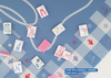 Gingham Cornflower Mahjong Playing Mat