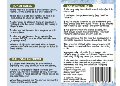 2026 American Mahjong Card – Darling Cover