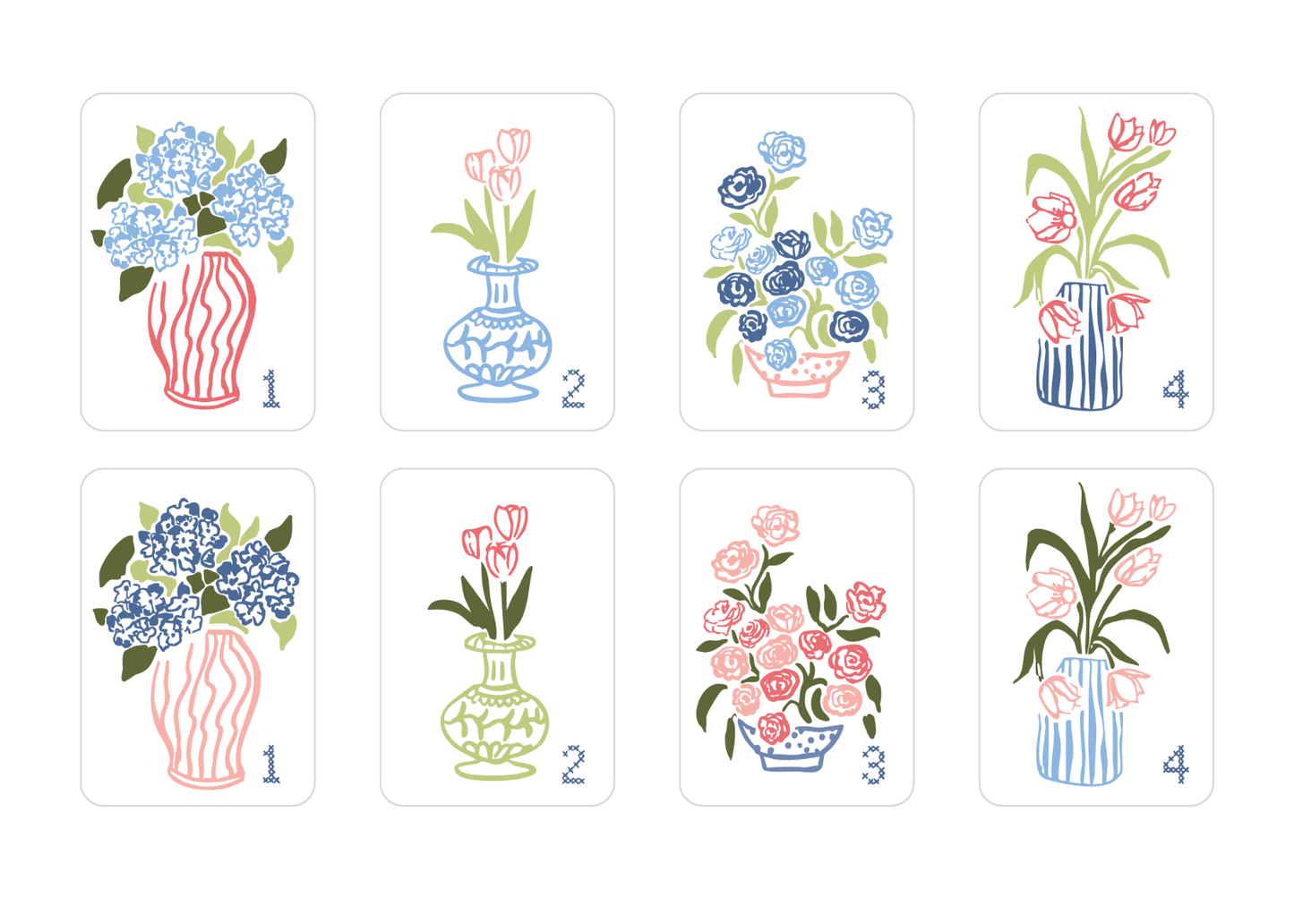 Darling Numbered Flower Tiles