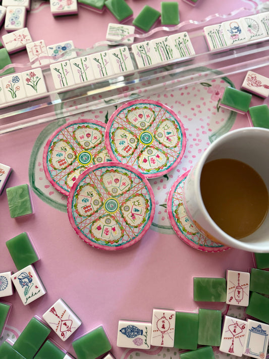 Chintz Mahjong Coasters