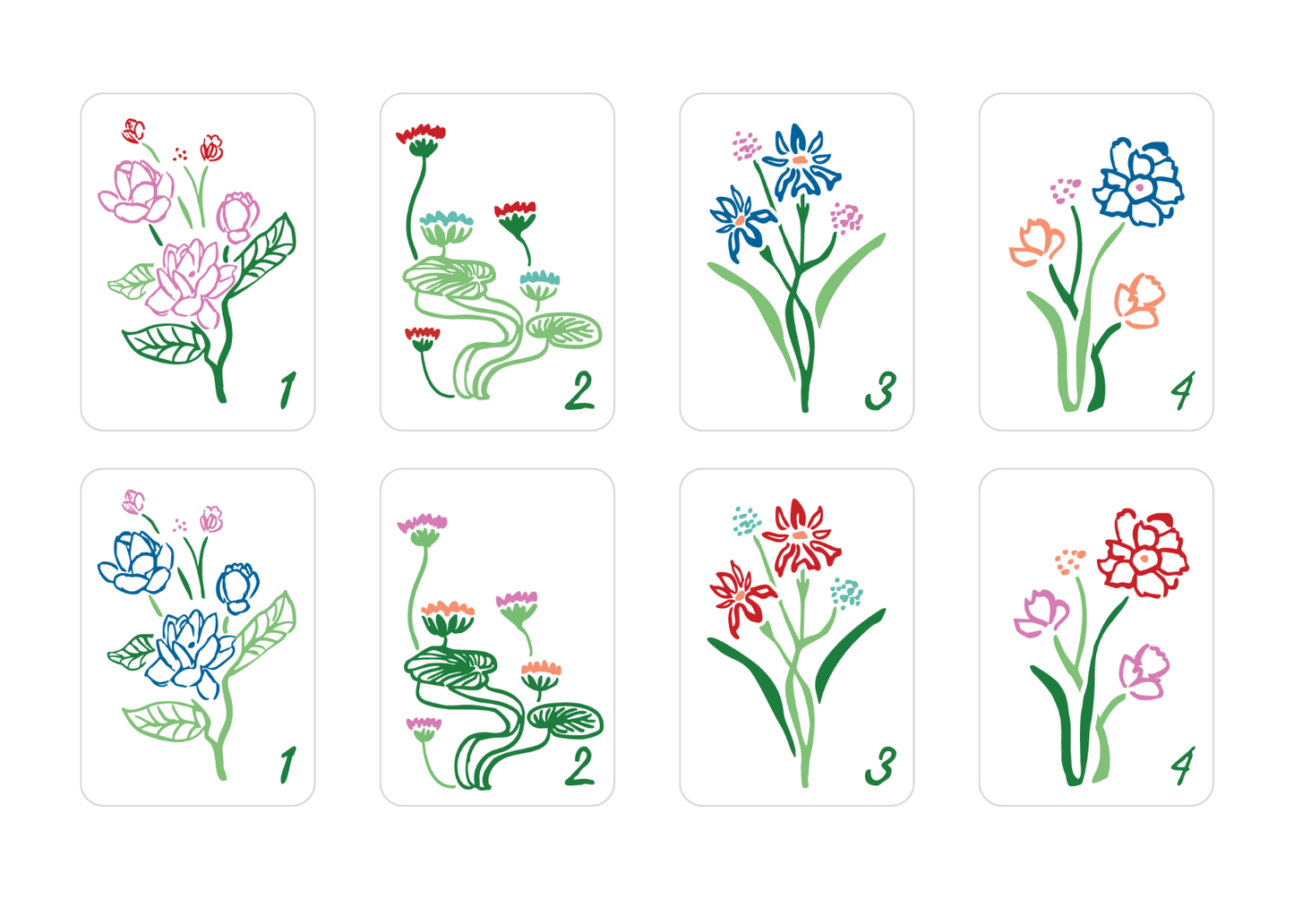 Classic Jade Numbered Flower Tiles