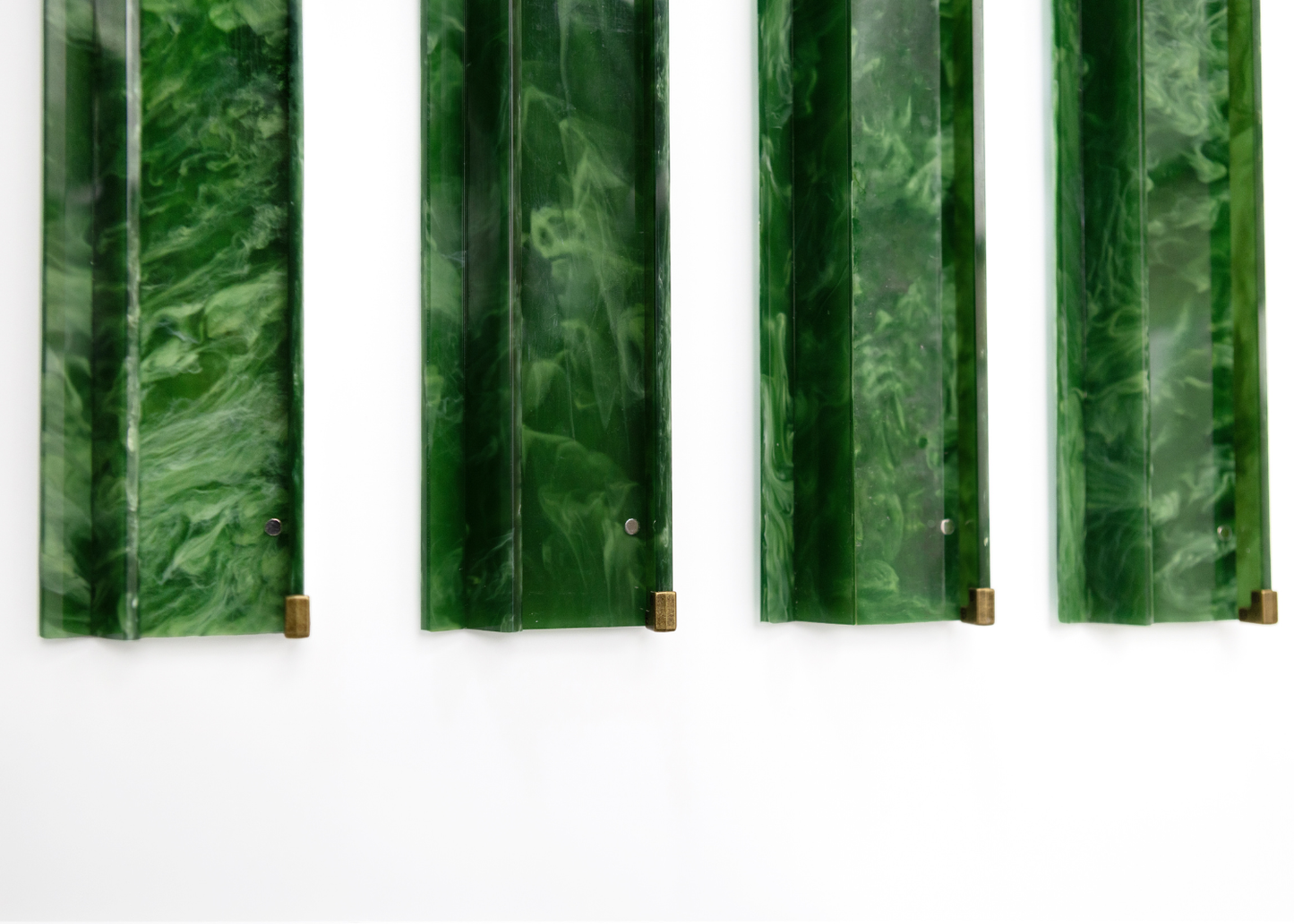 Jade and Brass Acrylic Racks