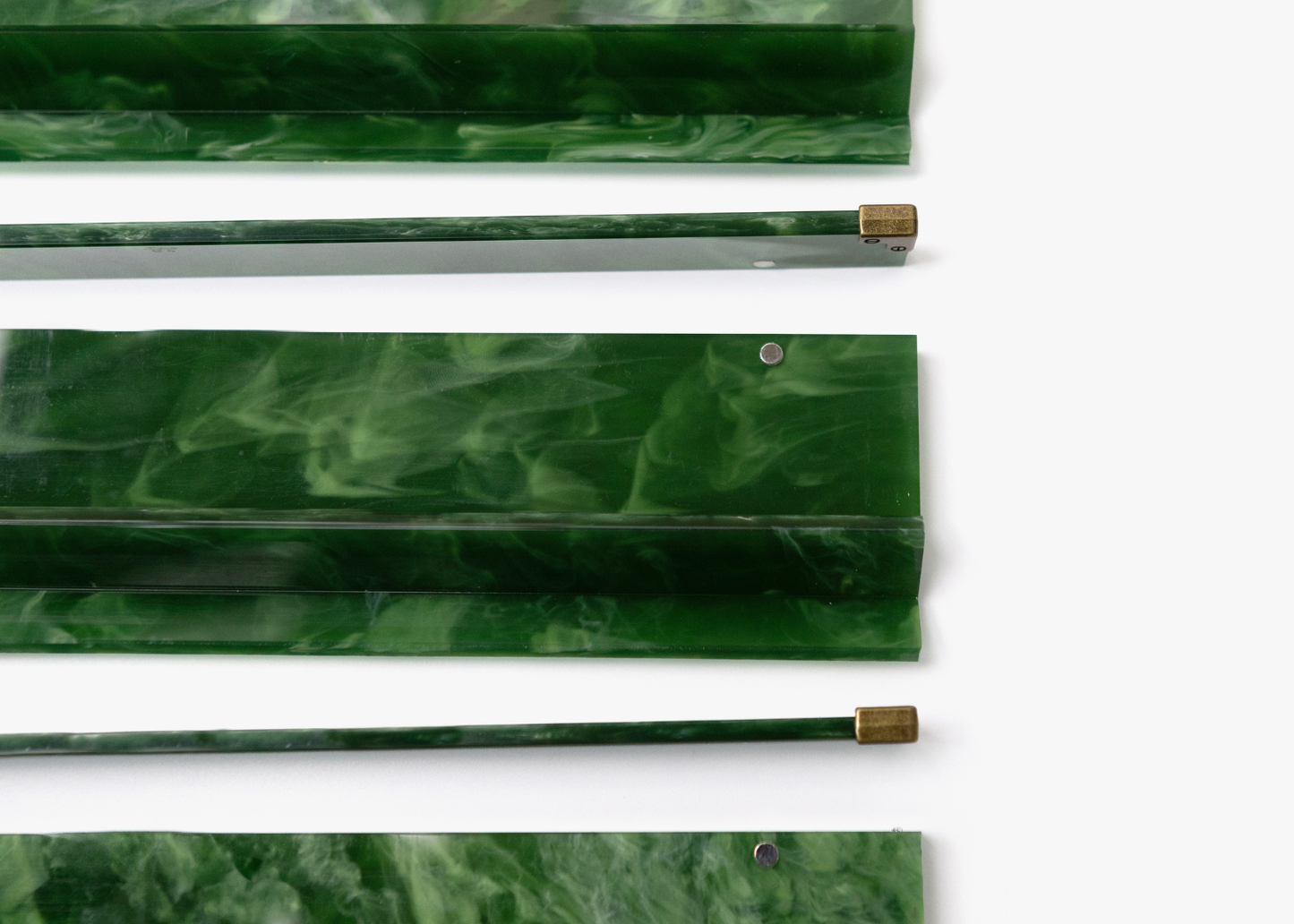 Jade and Brass Acrylic Racks