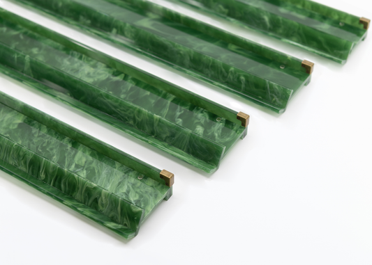 Jade and Brass Acrylic Racks