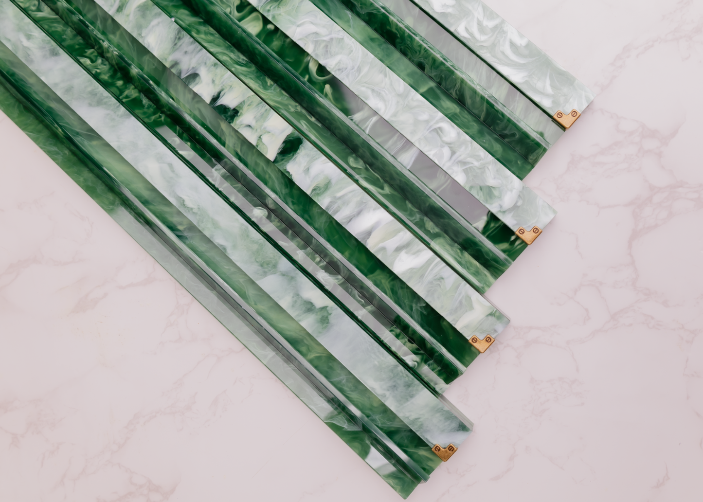Jade and Brass Acrylic Racks