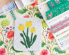 Hand-Beaded Flower Tile Coasters - Mixed Flowers