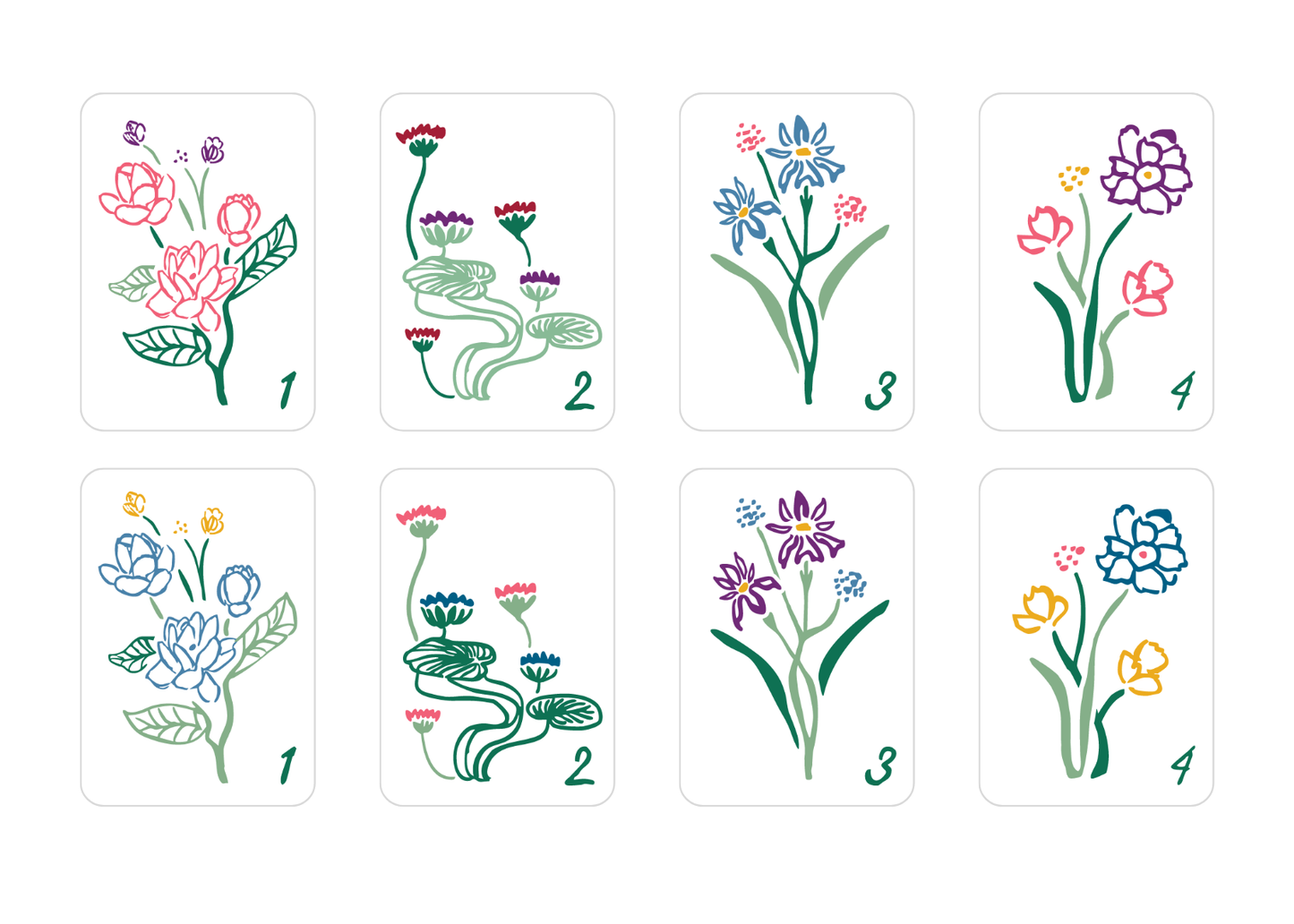 Classic Malachite Numbered Flower Tiles