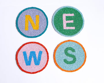 Hand Beaded WINDS Coasters