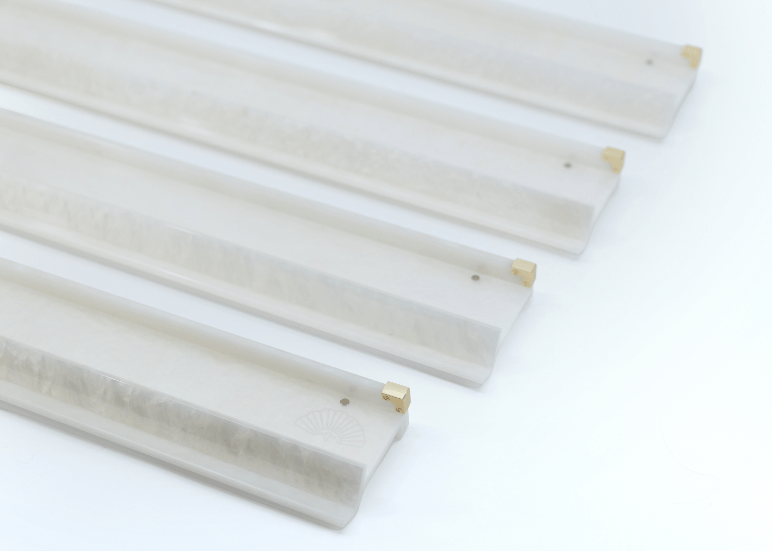 Miss Mahjong Opal and Brass Acrylic Racks