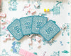 Hand-Beaded Paisley Coaster in Bluebird Blue